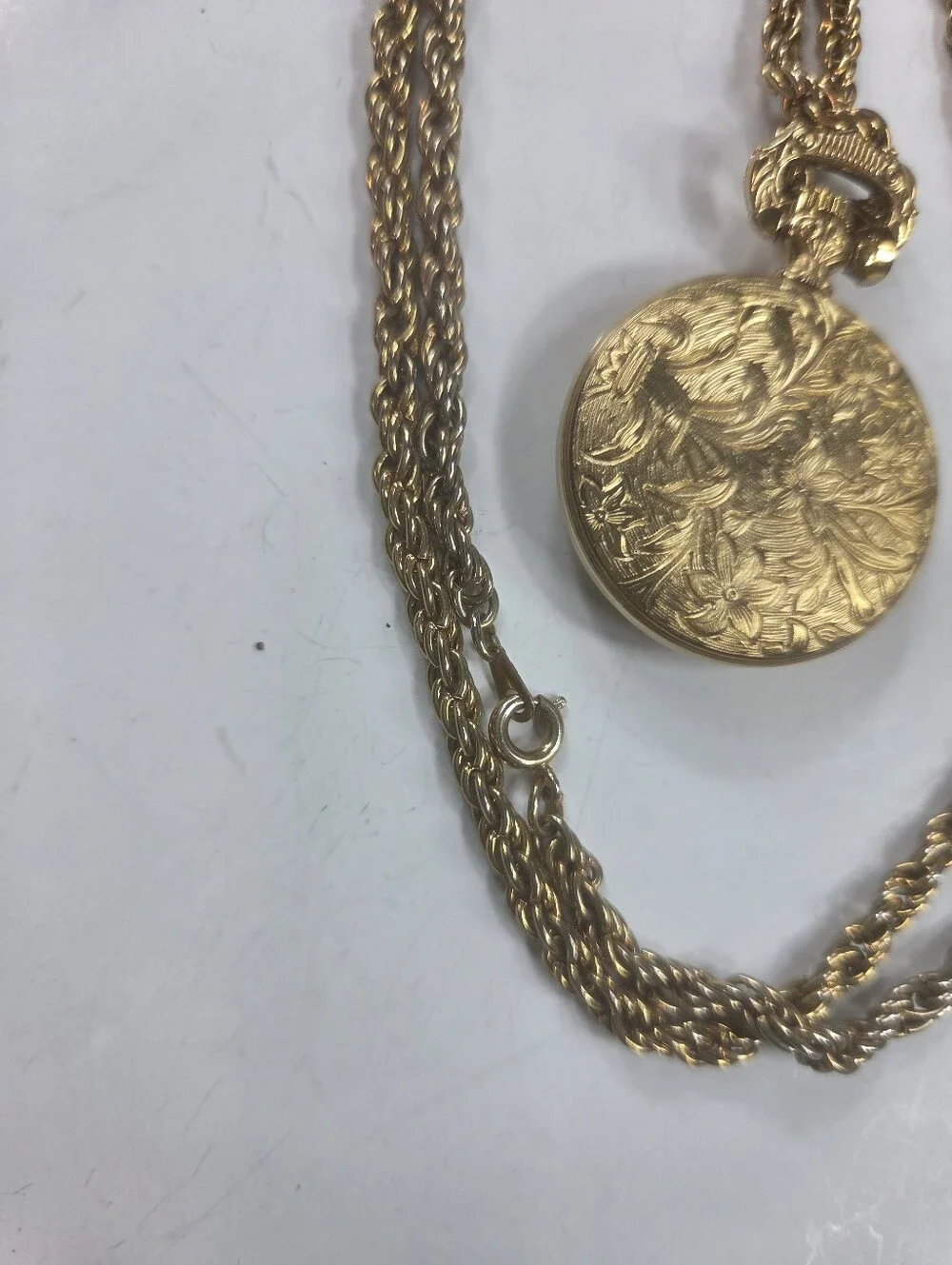 vtg mickey mouse gold tone pocket watch e. gluck trading co 2036 collectable
